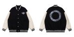 画像6: Circle alphabet graphic logo BASEBALL JACKET baseball uniform jacket blouson  ユニセックス 男女兼用サークルアルファベットグラフィックロゴスタジアムジャンパー スタジャン MA-1 ボンバー ジャケット ブルゾン (6)