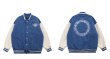 画像7: Circle alphabet graphic logo BASEBALL JACKET baseball uniform jacket blouson  ユニセックス 男女兼用サークルアルファベットグラフィックロゴスタジアムジャンパー スタジャン MA-1 ボンバー ジャケット ブルゾン (7)