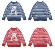 画像3: Unisex  bear crochet round neck pullover Sweater   ユニセックス 男女兼用熊ベア編み込みセーター プルオーバー (3)