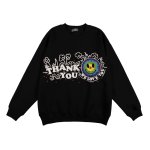 画像2: Unisex embroidery smiley sun flower thankyou Sweat Pullover　 ユニセックス 男女兼用 刺繍スマイリーサンフラワーthank youスウェットプルオーバー (2)