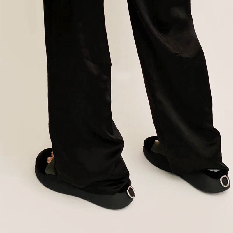 画像6:  warm down sofa flat sandals mules slippers　フラット厚底 ウォームダウン サンダル スリッパ ミュール (6)