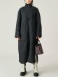 画像3: Scandinavian style design quilted black zipper long coat  　キルティング黒ジッパーロングコート (3)