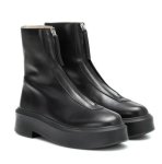 画像8: thick-heeled leather zipper short boots  　プラットフォーム厚底レザージッパーブーツ　ショートブーツ　 (8)
