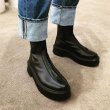 画像4: thick-heeled leather zipper short boots  　プラットフォーム厚底レザージッパーブーツ　ショートブーツ　 (4)