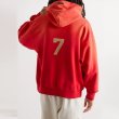 画像3: Unisex  Red Number 7 Flocking Print Couple Hoodie Sweater  ユニセックス 男女兼用 ナンバー7ロゴフーディ プルオーバー (3)