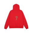 画像7: Unisex  Red Number 7 Flocking Print Couple Hoodie Sweater  ユニセックス 男女兼用 ナンバー7ロゴフーディ プルオーバー (7)