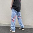 画像4: Unisex high street letter printed jeans pants trousers 　男女兼用ユニセックス レタープリントデニム ジーンズパンツ (4)