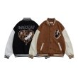 画像6: flocking leopard print love BASEBALL JACKET baseball uniform jacket blouson  ユニセックス 男女兼用ヒョウ柄レオパードハートスタジアムジャンパー スタジャン MA-1 ボンバー ジャケット ブルゾン (6)