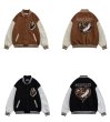 画像5: flocking leopard print love BASEBALL JACKET baseball uniform jacket blouson  ユニセックス 男女兼用ヒョウ柄レオパードハートスタジアムジャンパー スタジャン MA-1 ボンバー ジャケット ブルゾン (5)