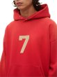 画像5: Unisex  Red Number 7 Flocking Print Couple Hoodie Sweater  ユニセックス 男女兼用 ナンバー7ロゴフーディ プルオーバー (5)