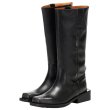 画像1: square toe knight leather long boots  　ウエスタン調スクエアトゥレザーロングブーツ (1)