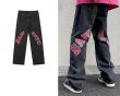 画像6: Unisex high street letter printed jeans pants trousers 　男女兼用ユニセックス レタープリントデニム ジーンズパンツ (6)