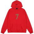 画像6: Unisex  Red Number 7 Flocking Print Couple Hoodie Sweater  ユニセックス 男女兼用 ナンバー7ロゴフーディ プルオーバー (6)