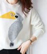 画像4: Women bird crochet Sweater　バード編み込みセーター プルオーバー (4)