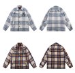 画像4: plaid small fragrance embroidery  quilted mid-length woolen shirt jacket  ユニセックス 男女兼用チェック＆ロゴウォームジャケット ブルゾン (4)