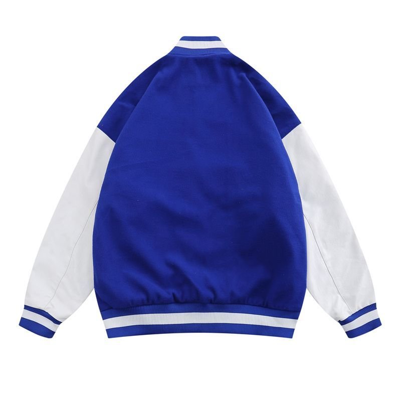 画像4: blackberry smoke BASEBALL JACKET baseball uniform jacket blouson  ユニセックス 男女兼用ブラックベリー スモークロゴスタジアムジャンパー スタジャン MA-1 ボンバー ジャケット ブルゾン (4)