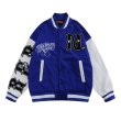 画像1: blackberry smoke BASEBALL JACKET baseball uniform jacket blouson  ユニセックス 男女兼用ブラックベリー スモークロゴスタジアムジャンパー スタジャン MA-1 ボンバー ジャケット ブルゾン (1)