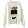 画像4: Women's Bear pattern embroidered Sweater　ベア 熊パターン刺繍セーター プルオーバー (4)