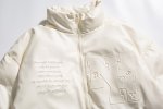 画像7: Gothic letter embossed leather coat jacket blouson  ユニセックス 男女兼用ゴシックレターエンボスレザーダウンジャケット ブルゾン (7)