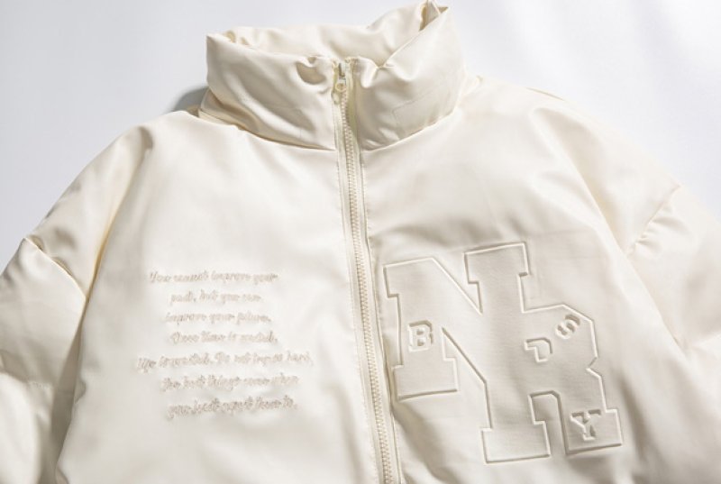 画像7: Gothic letter embossed leather coat jacket blouson  ユニセックス 男女兼用ゴシックレターエンボスレザーダウンジャケット ブルゾン (7)
