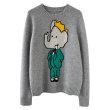 画像7: Women baby elephant cartoon pattern Sweater　ベビーエレファント 象 編み込みセーター プルオーバー (7)