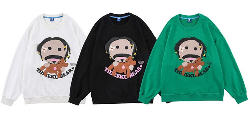画像8: Unisex foam printing bear pullover Sweater  ユニセックス 男女兼用 ベア熊プリントプルオーバー トレーナー (8)