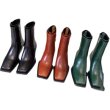 画像11: small square head Martin knight boots  　ジップアップレザーショートナイトブーツ (11)