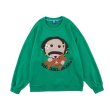 画像1: Unisex foam printing bear pullover Sweater  ユニセックス 男女兼用 ベア熊プリントプルオーバー　トレーナー (1)