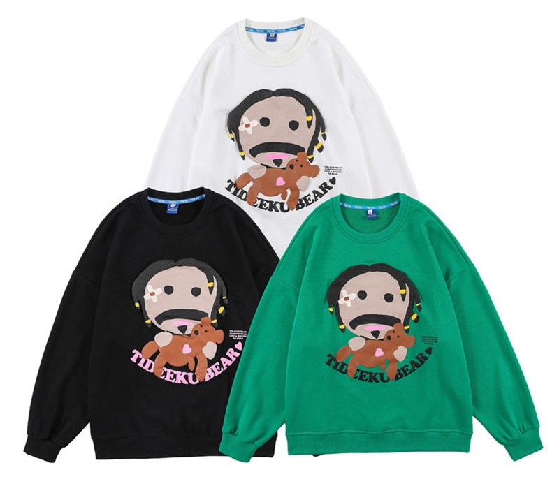 画像4: Unisex foam printing bear pullover Sweater  ユニセックス 男女兼用 ベア熊プリントプルオーバー トレーナー (4)