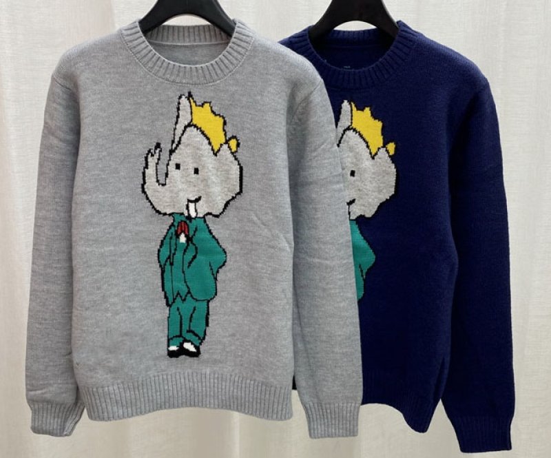 画像3: Women baby elephant cartoon pattern Sweater　ベビーエレファント 象 編み込みセーター プルオーバー (3)