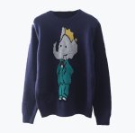 画像2: Women baby elephant cartoon pattern Sweater　ベビーエレファント 象 編み込みセーター プルオーバー (2)