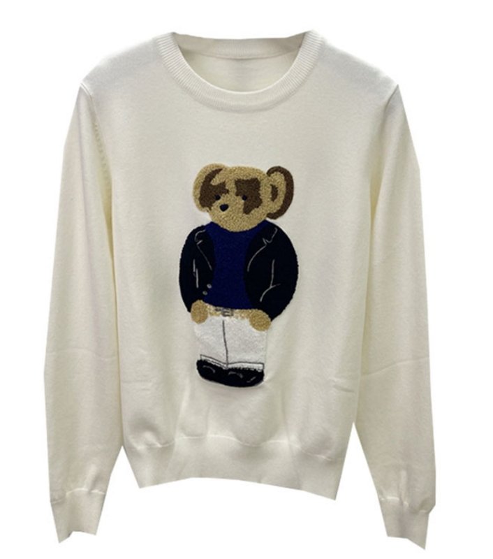 画像5: Women's Bear pattern embroidered Sweater　ベア 熊パターン刺繍セーター プルオーバー (5)
