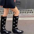 画像8: rivets decorated beaded metal hardware long boots 　ビーズメタル付きロングブーツ  (8)