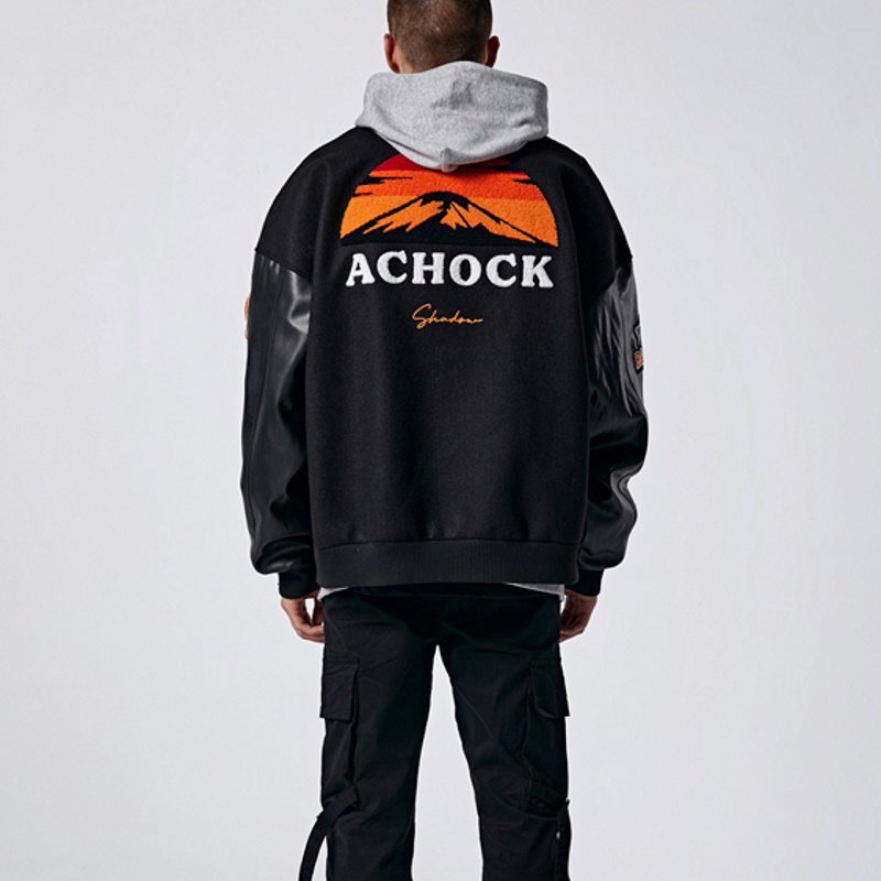 画像4: sunset heavy BASEBALL JACKET baseball uniform jacket blouson  ユニセックス 男女兼用サンセットスタジアムジャンパー スタジャン MA-1 ボンバー ジャケット ブルゾン (4)