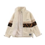 画像6: leopard pattern stitching lamb velvet coat jacket blouson  ユニセックス 男女兼用 ヒョウ柄のステッチラムベルベットコートジャケットブルゾン (6)