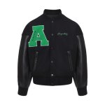 画像2: 即納　FFF DONCARE 3D CIRCLE LOGO GREEN College Jacket  ユニセックス 男女兼用 3D サークルロゴ ベースボールジャケット スタジャン  AFGK A FEW GOOD KIDS (2)