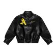 画像2: FFF DONCARE AFGK A FEW GOOD KIDS PU leather hose emblem BASEBALL JACKET baseball uniform jacket blouson  ユニセックス 男女兼用レザーホースエンブレムスタジアムジャンパー スタジャン MA-1 ボンバー ジャケット ブルゾン (2)