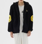 画像5: Lamb velve smiley printt  JACKET  blouson  ユニセックス 男女兼用スマイルプリントファー ジャケット ブルゾン (5)