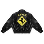 画像6: FFF DONCARE AFGK A FEW GOOD KIDS PU leather hose emblem BASEBALL JACKET baseball uniform jacket blouson  ユニセックス 男女兼用レザーホースエンブレムスタジアムジャンパー スタジャン MA-1 ボンバー ジャケット ブルゾン (6)