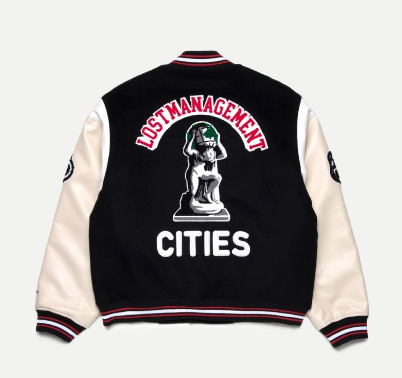 画像1: varsity sports BASEBALL JACKET baseball uniform jacket blouson  ユニセックス 男女兼用バーシティスポーツエンブレムスタジアムジャンパー スタジャン MA-1 ボンバー ジャケット ブルゾン (1)