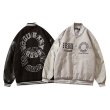 画像5: Double circle logoBASEBALL JACKET baseball uniform jacket blouson  ユニセックス 男女兼用ダブルサークルロゴスタジアムジャンパー スタジャン MA-1 ボンバー ジャケット ブルゾン (5)