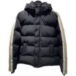 画像3: Printed Ribbon Dark Pattern Hooded down jacket coat blouson  ユニセックス 男女兼用スリーブライン入りフードダウンジャケット ブルゾン (3)