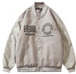 画像4: Double circle logoBASEBALL JACKET baseball uniform jacket blouson  ユニセックス 男女兼用ダブルサークルロゴスタジアムジャンパー スタジャン MA-1 ボンバー ジャケット ブルゾン (4)