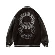 画像6: Double circle logoBASEBALL JACKET baseball uniform jacket blouson  ユニセックス 男女兼用ダブルサークルロゴスタジアムジャンパー スタジャン MA-1 ボンバー ジャケット ブルゾン (6)