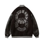 画像6: Double circle logoBASEBALL JACKET baseball uniform jacket blouson  ユニセックス 男女兼用ダブルサークルロゴスタジアムジャンパー スタジャン MA-1 ボンバー ジャケット ブルゾン (6)