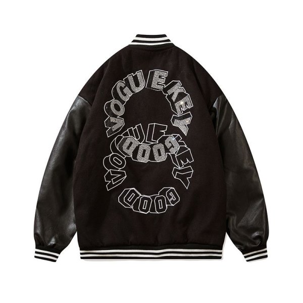 画像6: Double circle logoBASEBALL JACKET baseball uniform jacket blouson  ユニセックス 男女兼用ダブルサークルロゴスタジアムジャンパー スタジャン MA-1 ボンバー ジャケット ブルゾン (6)