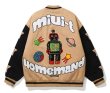 画像1: Robot embroidery BASEBALL JACKET baseball uniform jacket blouson  ユニセックス 男女兼用ロボット刺繍スタジアムジャンパー スタジャン MA-1 ボンバー ジャケット ブルゾン (1)