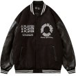 画像3: Double circle logoBASEBALL JACKET baseball uniform jacket blouson  ユニセックス 男女兼用ダブルサークルロゴスタジアムジャンパー スタジャン MA-1 ボンバー ジャケット ブルゾン (3)