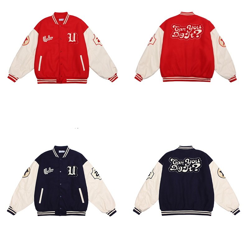 画像5: can you digjt BASEBALL JACKET baseball uniform jacket blouson  ユニセックス 男女兼用can you digjtエンブレムスタジアムジャンパー スタジャン MA-1 ボンバー ジャケット ブルゾン (5)