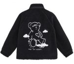 画像1: lamb hair Heart & Bear Fleece Jacket blouson  ユニセックス 男女兼用ハート＆ベア 熊ファー ジャケット ブルゾン フリース (1)